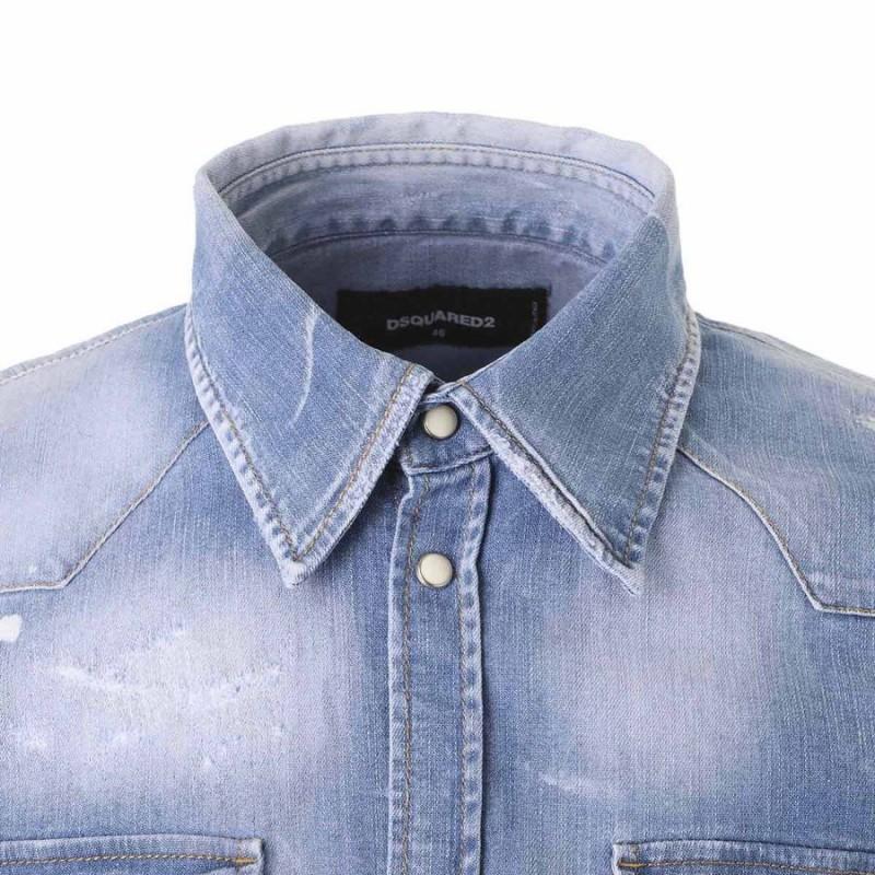 DSQUARED2 luxury men's denim shirt made in Italy NEW - Size: IT52
