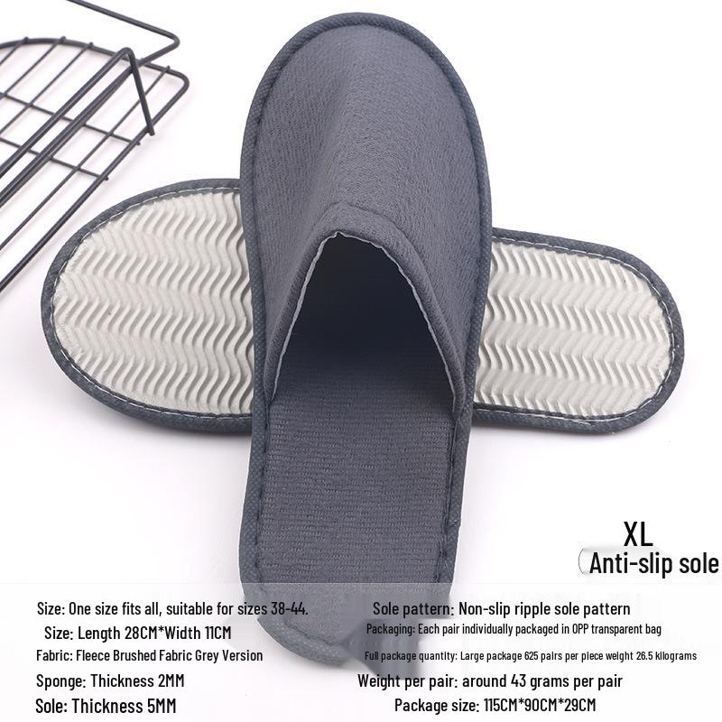 Portable Thick Cotton & Linen Disposable Slippers for Hotels, B&Bs, Guest Houses, and Travel