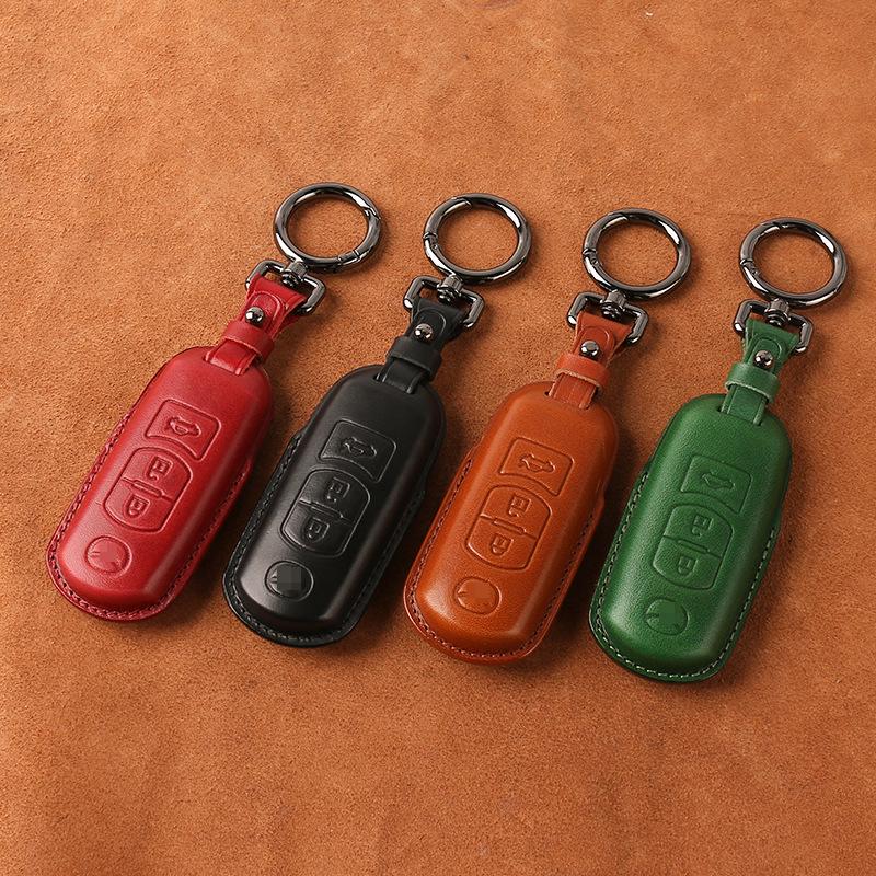 Genuine Leather Key Case for 2022 Mazda Axela/CX5/CX4 - Handmade Protective Cover