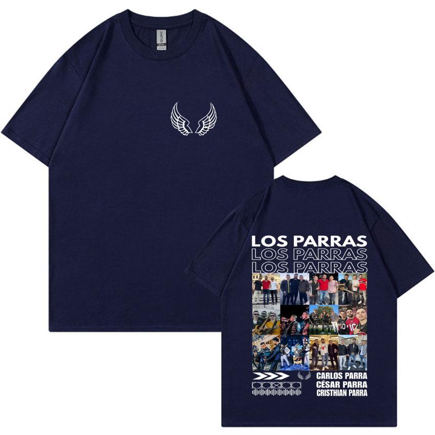 Rapper Los Parras Tour TShirts Harajuku Double Sided Print Summer Graphic Oversized Hip Hop Tshirts ONeck Cozy Men Tops Unisex