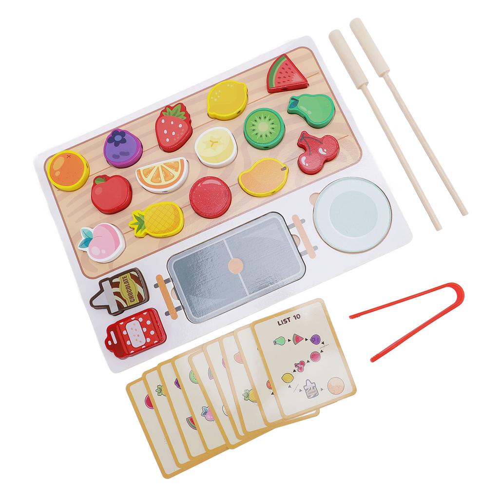 Dřevěná sada jídla na hraní Dětská raná výchova Hračky Ovocné špízy Předstírané doplňky