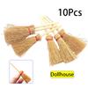 10Pcs Mini Broom Red Rope Straw Brooms Dollhouse Decor Halloween Micro Landscape Decorations Accessories Witch Broom