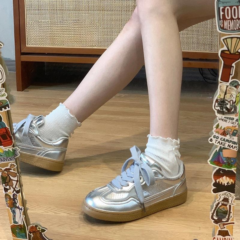 Korean version of retro German training shoes women's summer breathable women's shoes white shoes ins versatile fashion casual board shoes casu