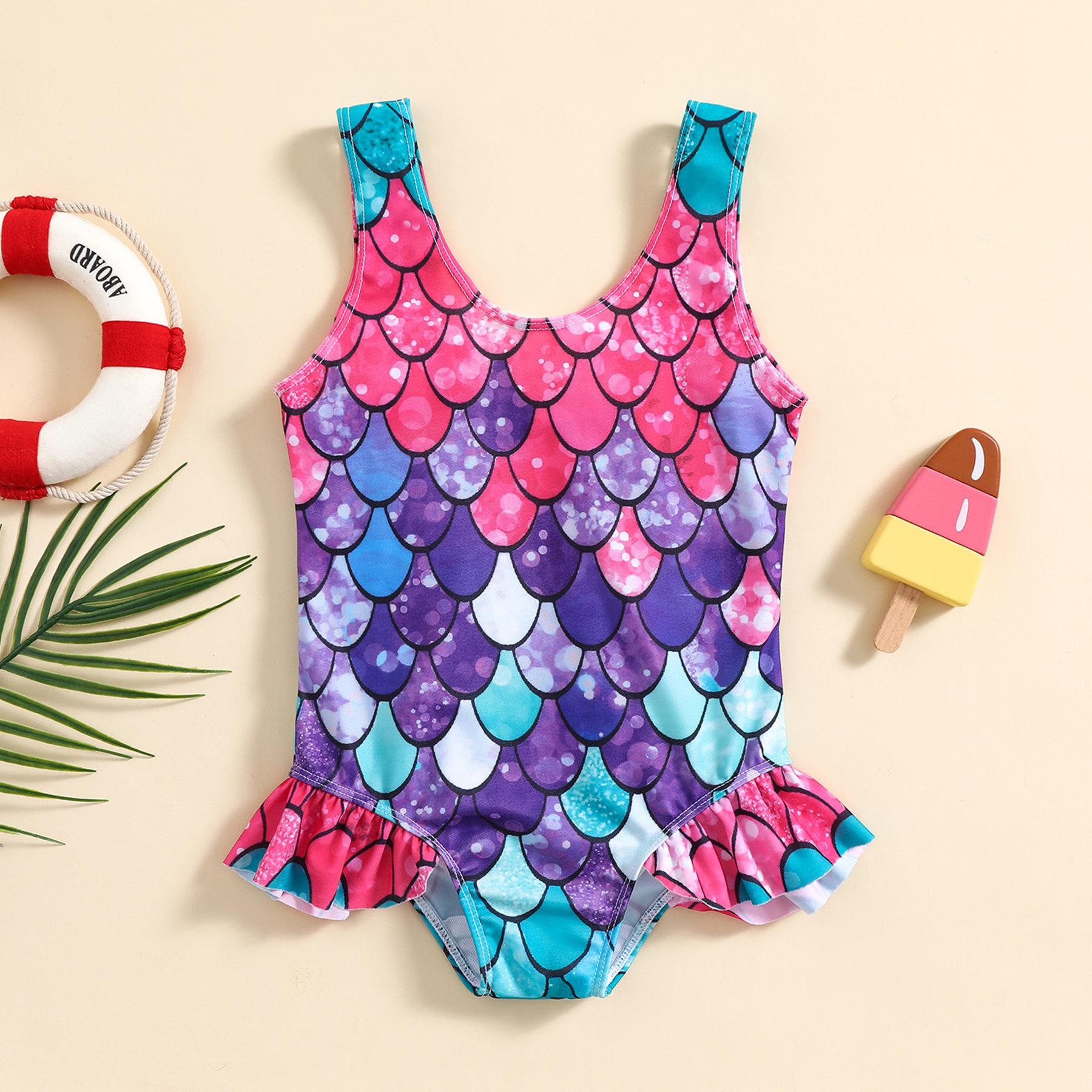 

Mermaid Girl Baby Swimsuit - Sweet Little Princess Beachwear 80cm разноцветный