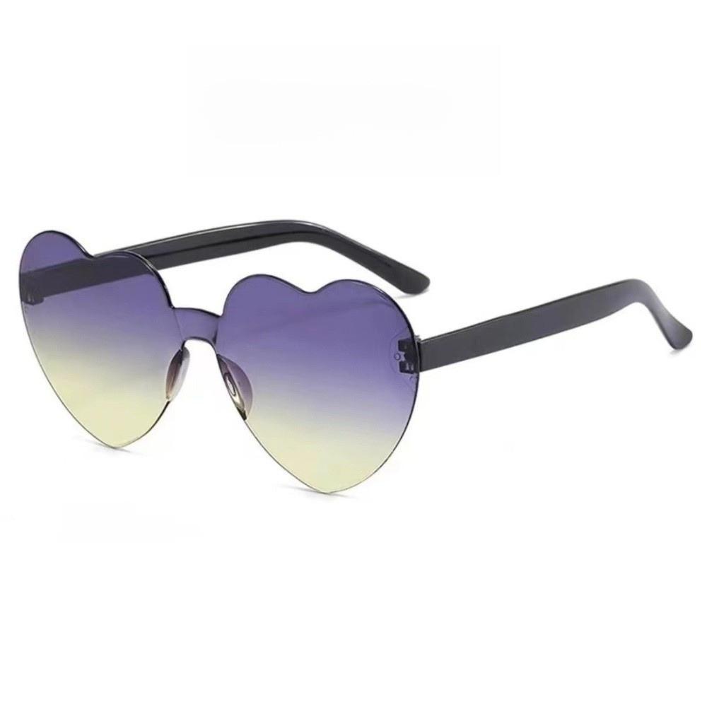 Trendy Love Heart Shape Sunglasses UV Protection Colorful Gradient Sunglasses  Women