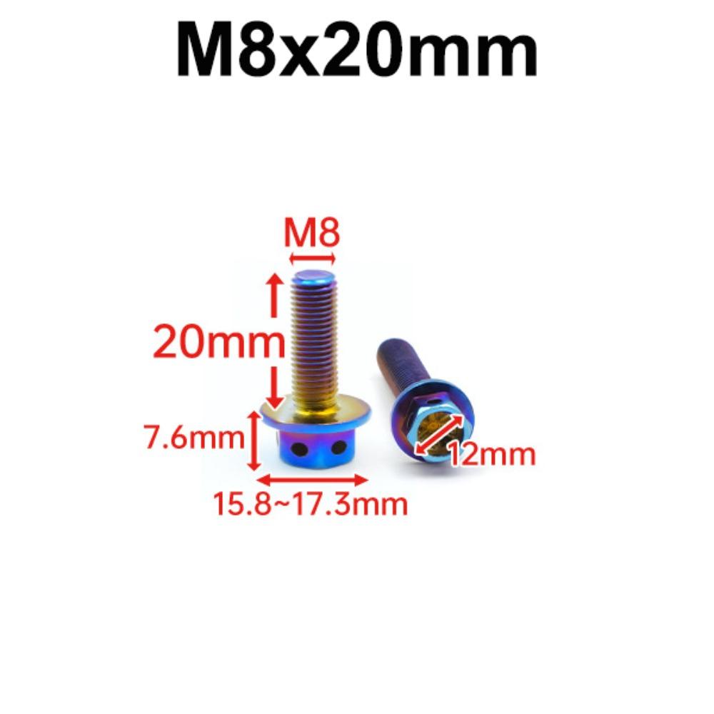 10/15/20/25/30/35/40/45/50/60 Titanium Bolt With Drilled Holes Hex Head Bolts Motorcycle