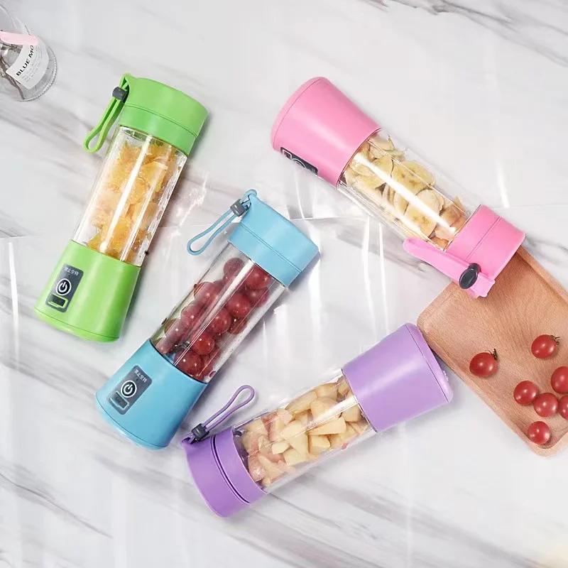 380ml Blue/Pink Mini Portable Blender Milkshake Cup With USB Rechargeable 6 Blades Mini Fruit Juice Mixer Shake Take Juice Cup