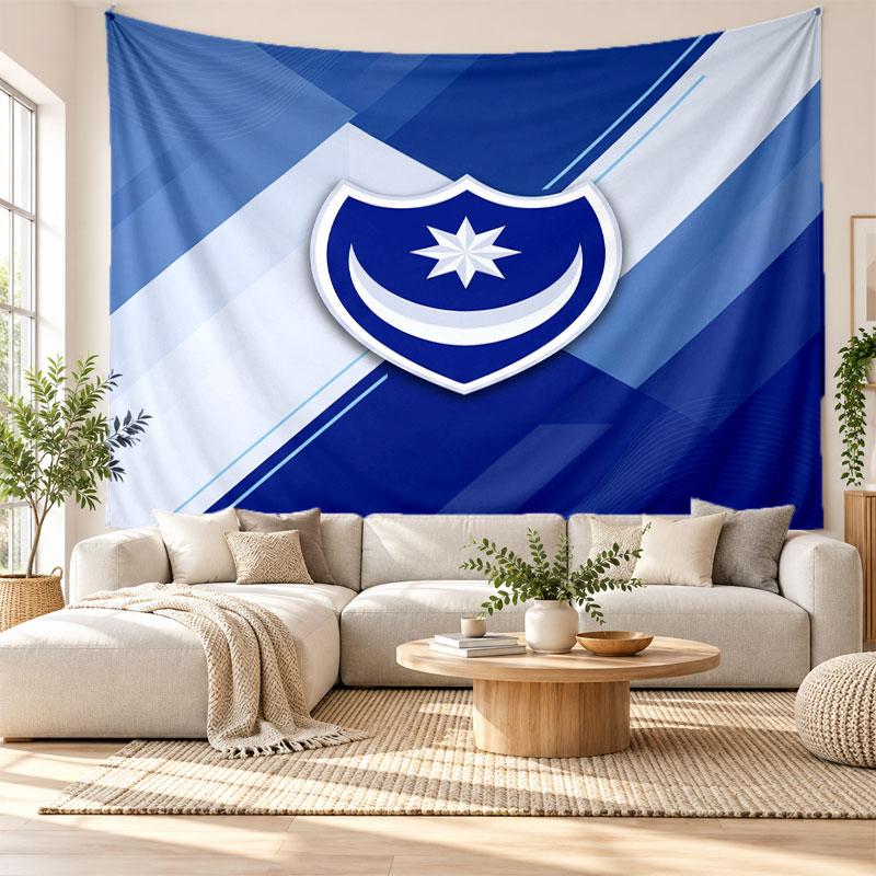 Portsmouth FC Wall Tapestry, Soft Fabric Wall Hanging, Decorative Backdrop For Bedroom Home Wall Art