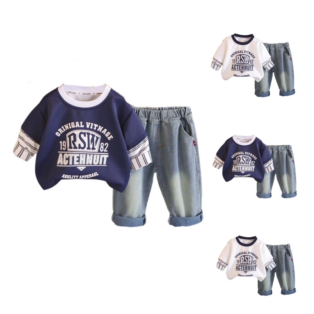 Kids Casual Long-Sleeve Set, Comfortable Daily Wear Outfits