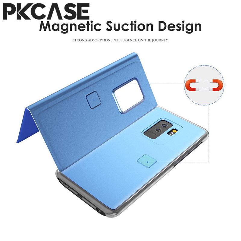 PKCASE Smart Mirror Flip Phone Case for Samsung S26 S25 Edge S24 S23 Ultra FE Plus Shockproof Back Cover for Galaxy A17 A07
