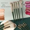 14-Piece Soft Makeup Brush Set: Includes Powder, Blush, Highlighter, and Eyeshadow Brushes in Portable Colors.