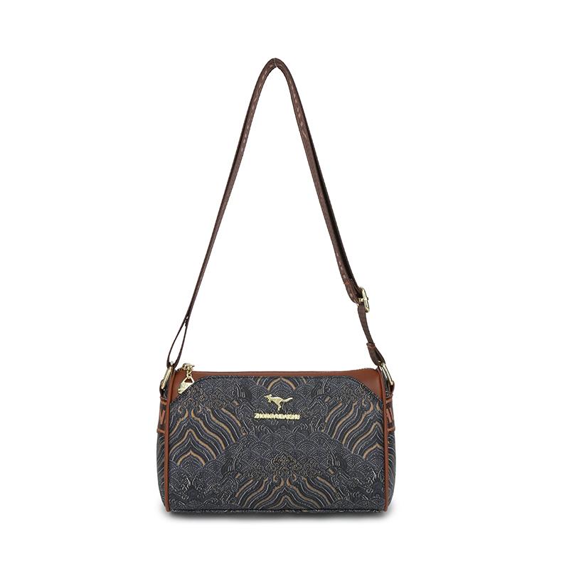 

Логотип кенгуру в китайском стиле с модным принтом на широком ремешке, высококачественная женская сумка с золотой фурнитурой, вместительная сумка в стиле ретро