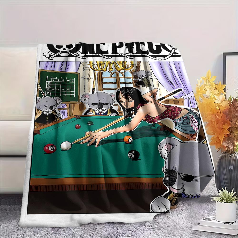 One Piece Charakter Print Flaneldecke, Hohe Qualität, Bequem für alle Jahreszeiten, Heimdekoration, Wärme und Komfort, Perfekt für Weihnachtsgeschenke