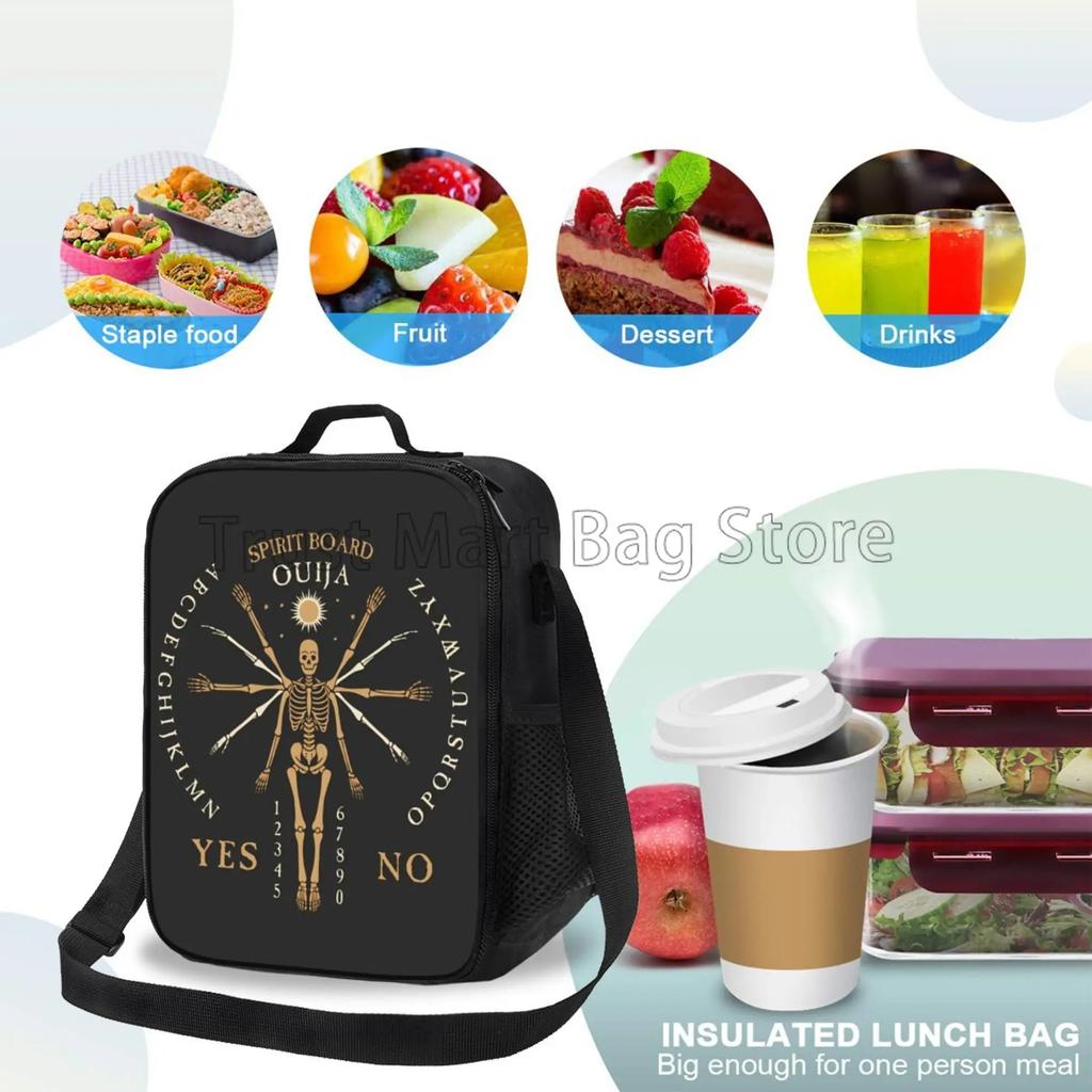 Skeletons Insulated Lunch Bag with Adjustable Shoulder Strap Reusable Zipper Cooler Bento Tote Bags