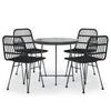 VidaXL Ensemble à manger de jardin 5 pcs Noir Résine tressée, ensemble de patio, ensemble bistro de jardin, ensemble de 3157844