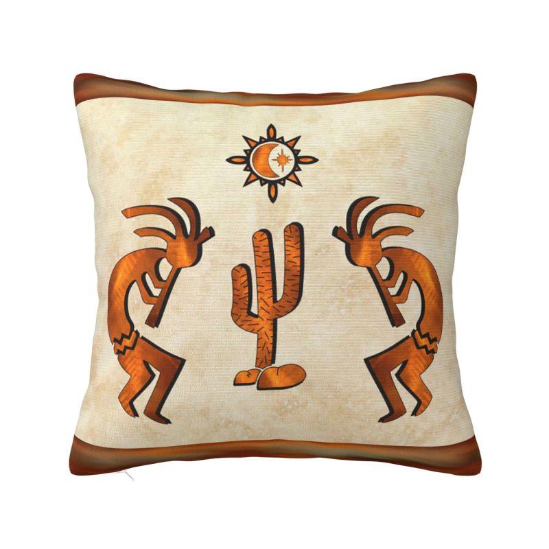 Afrikanische Stammes-Native American Kokopelli Kissenbezug xcm Samt Kissenhülle für Sofa Quadratischer Kissenbezug Heimdekoration