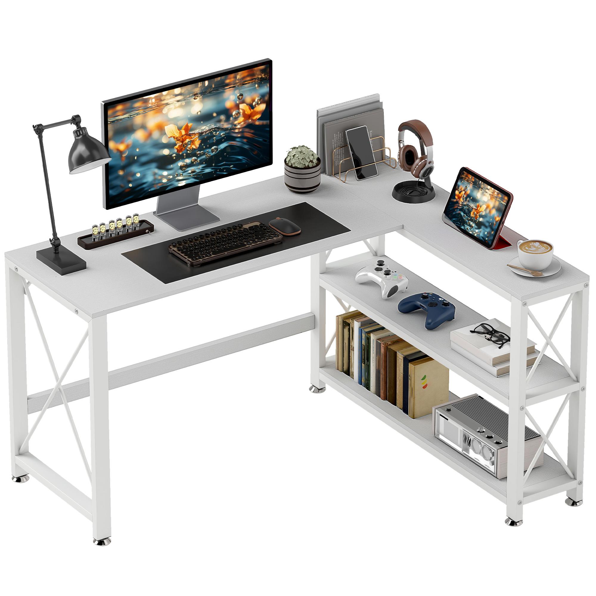 Modular reversible corner desk, desk with