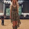 Damen Sommer Paisley Trägerkleid: Retro, Tailliert, Unregelmäßiger Saum, Urlaubsstil