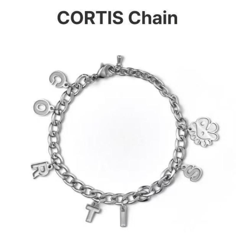 

Cortis K-pop Silver Letter Charm Chain Bracelet