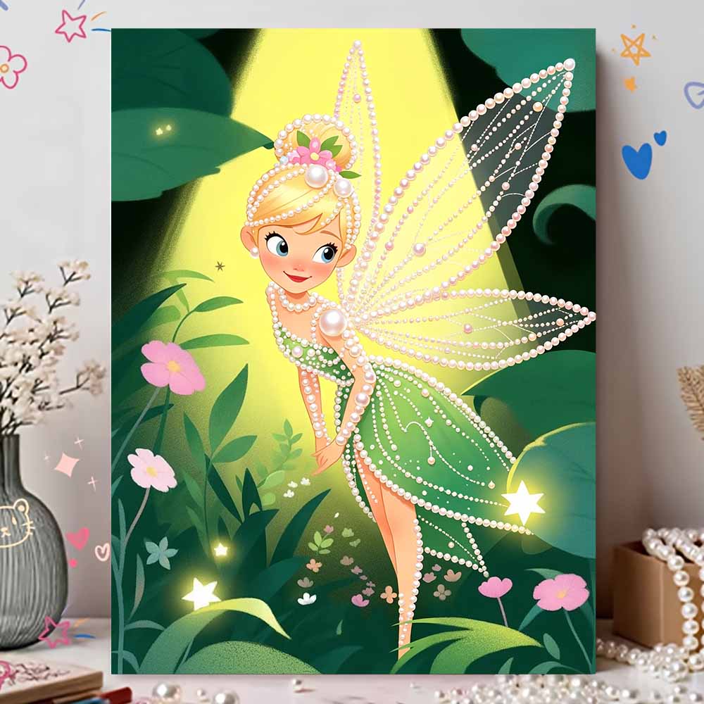 Disney Pearl Art Tinker Bell 5D DIY Pearl Picture Craft Kit Suitable for Adults Beginners Creative Gift Home Decor Idea