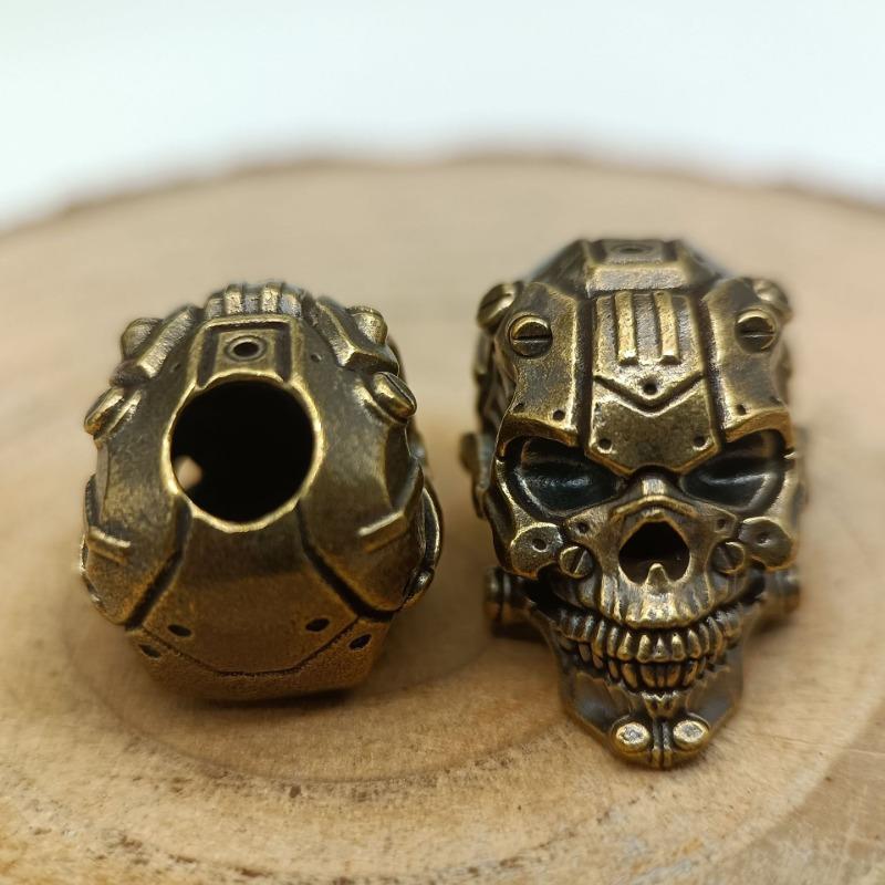Mechanical Skull Head Brass Knife Beads DIY Woven Bracelet Lanyard Pendant Keychain Accessories Hangings Charms