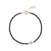 [Rosemont] Silver Black Bead Bracelet La Vie En Rose Ra24D37K