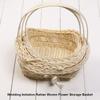 Beautiful Hand Made Flower Storage Basket Imitation Rattan Woven With Handle Storage Baskets Shopping Storage Hamper Basket