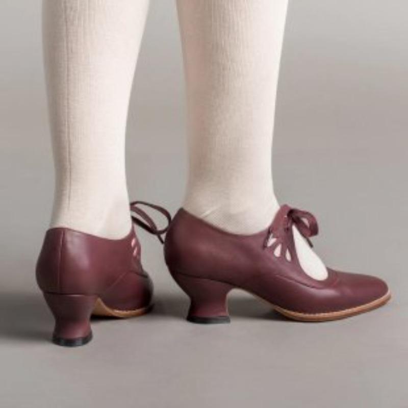 Women's Hollow Lace-Up High Heel Shoes, Elegant Plus Size Dress Heels, Fashion Casual Pumps for Fall