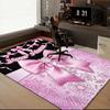1PC Custom Name Pink Bow Elegance Theme Floor Mat Ideal for Living Room, Game Rooms, Office, Bedroom,Floor Mat Playful Design