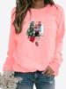 Autumn and Winter Women's Christmas Theme Printing Sweater Round Neck Long Sleeve Casual Sweatshirt Plus Size Top