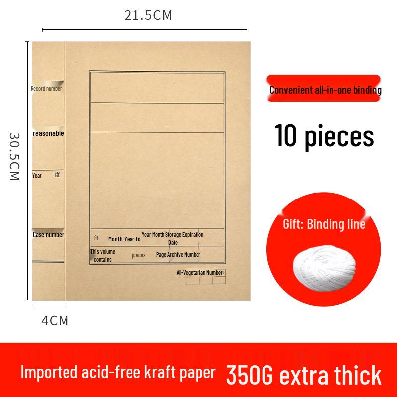 50 A4 Kraft Paper Document Archive File Folder Covers for Storage and Binding