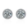 European Beautiful Women's Fashion High-end Full Diamond Princess Round Bag Stud Earrings Women's Hot Accessories Women's Silver-plated Earrings