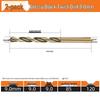 High-Speed Steel Straight Shank Twist Drill Bit, Black and Yellow, Fully Ground