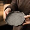 Grobkeramiktopf mit Retro-Chinesischem Trockenbrau-Tablett kleines Teetisch-Teetablett Erfrischungstablett Haushalts-Trockenbrau-Teetablett