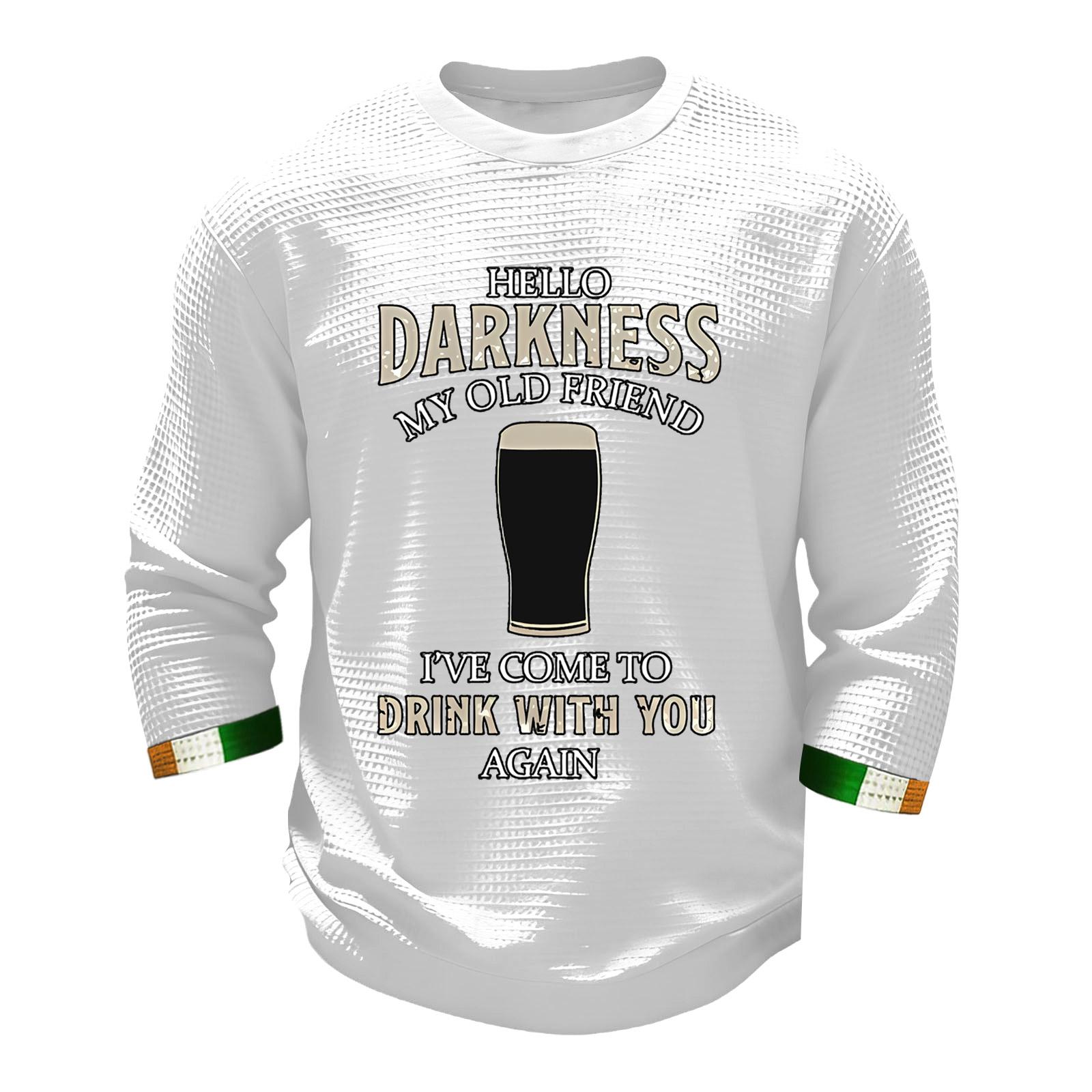 

Men s Fashion Long Sleeve T-Shirt St. Patrick s Day Shirt XL білий