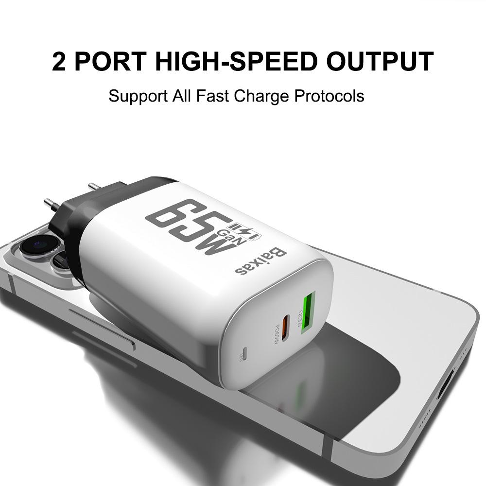 Six-Port QC3.0 30W Charger with EU/US/UK Plug for Fast Mobile Charging