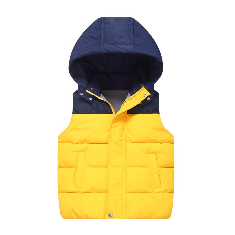 Autumn/Winter College Style Children's Fleece-Lined Down Vest: Warm and Thick for Boys and Girls.