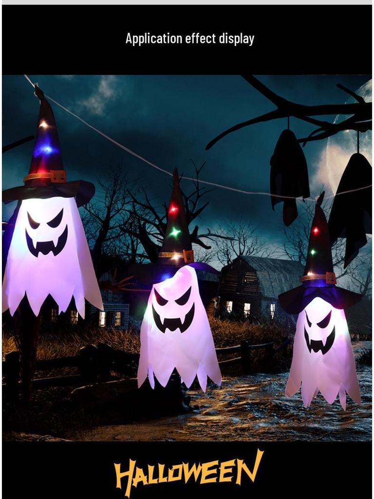 Halloween LED String Lights: Pumpkin Lanterns, Witch Hats, and Ghosts for Spooky Atmosphere