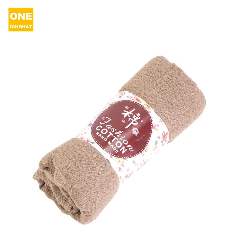 Pustende hodeplagg i bomull og lin, seersucker-skjerf, hodeplagg i etnisk stil, hodeplagg og lue Jdwj-32