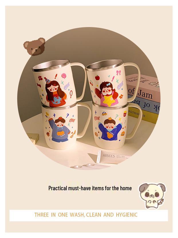 Whimsical Family Stainless Steel Cartoon Toothbrush Cup