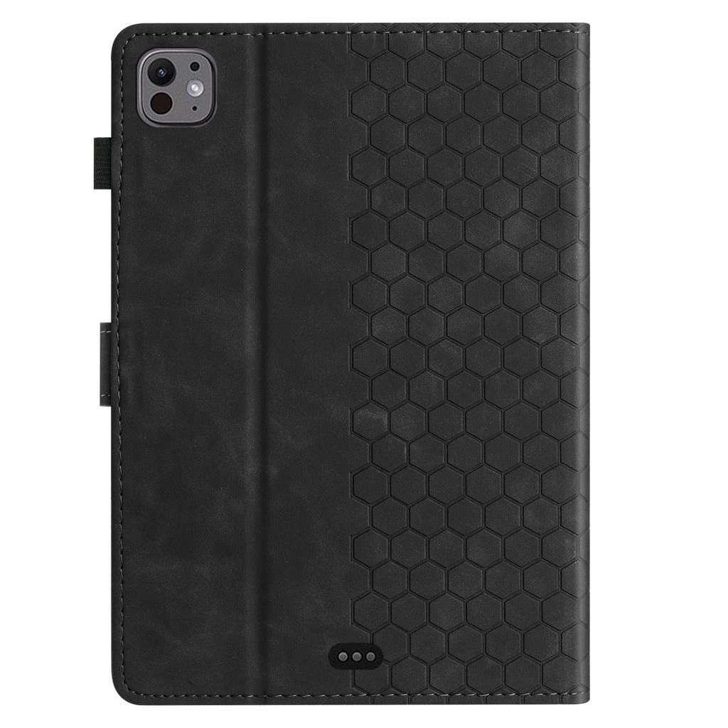 For iPad Pro 11 (2024) Case Honeycomb Printed Leather Tablet Cover with Card Slot