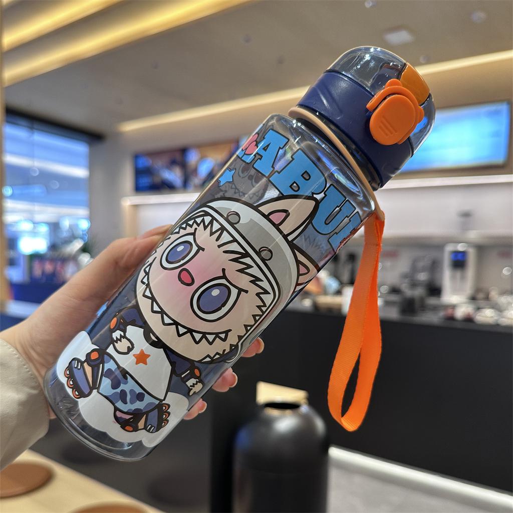 Cute Water Cup Bounce Cover Portable Car Cup Slender Water Cup