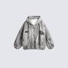 Veste de travail à capuche Streetwear Post-Apocalyptique Délavée Unisexe Manteau d'Hiver Chaud en Coton Coupe Ample Décontractée