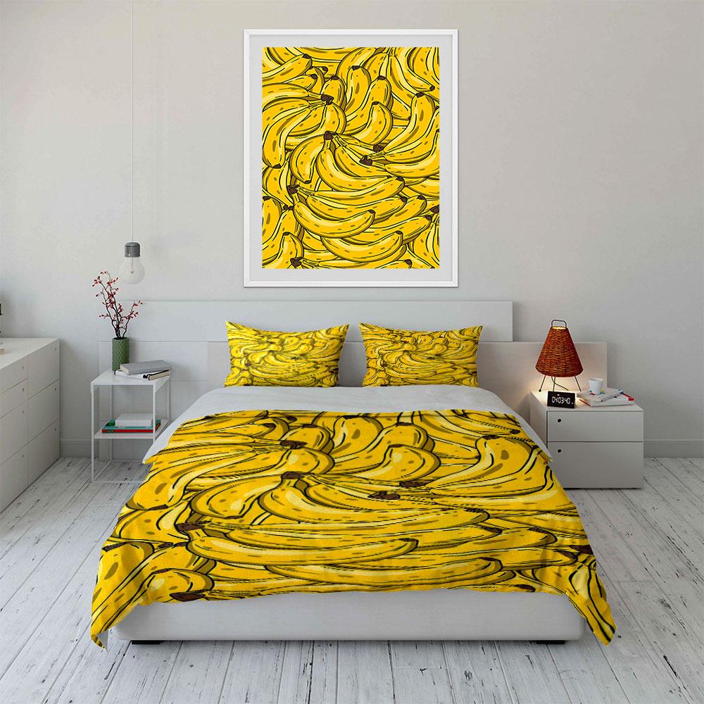 Bold banana brilliance! Bedding sets Duvet covers Pillowcases(1* Duvet Cover 2* Pillowcases without duvet insert)
