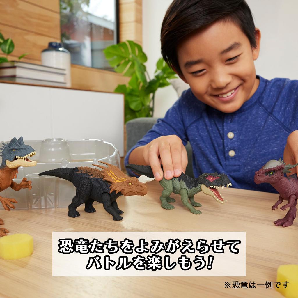 Mattel Jurassic World Dinosaur Battle Arena Figures for Set of 2 Dinosaur Complete Box Ages 6 and Kids, Playsets, Set, Up, Multi-Purpose, 986B-JDC59