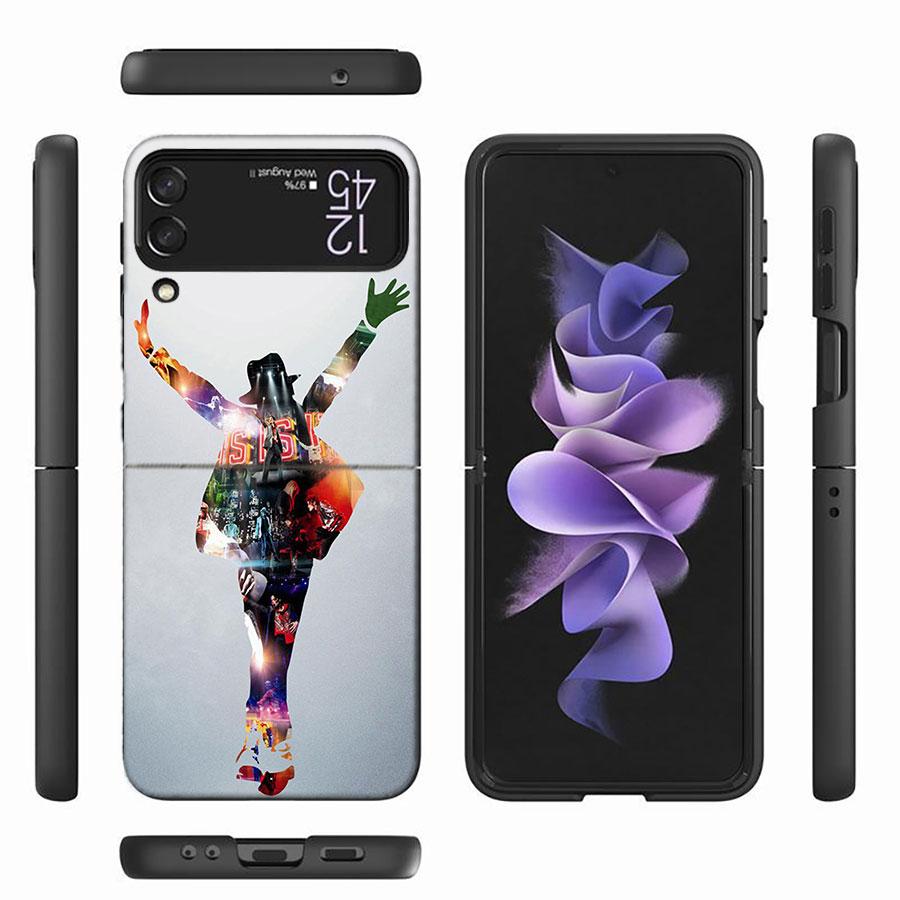Custodia per Telefono Michael Jackson Per Samsung Galaxy Z Flip 6 5 4 3 5G Nera Coque Rigida Z Flip 7 Cover Z Flip 5 Custodia Capa Fas