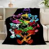 1PC Happy smiling Cartoon Characters Flannel Blanket Gift, Suitable for Both Men And Women, Soft Ideal for Beds And Sofa, Birthday Or Christmas Gift