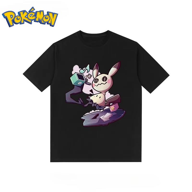 Pokémon Mimikyu Trendy New Printed T-shirt for Men and Women Summer Street Y2K Harajuku Loose Casual Versatile Short-sleeved Top