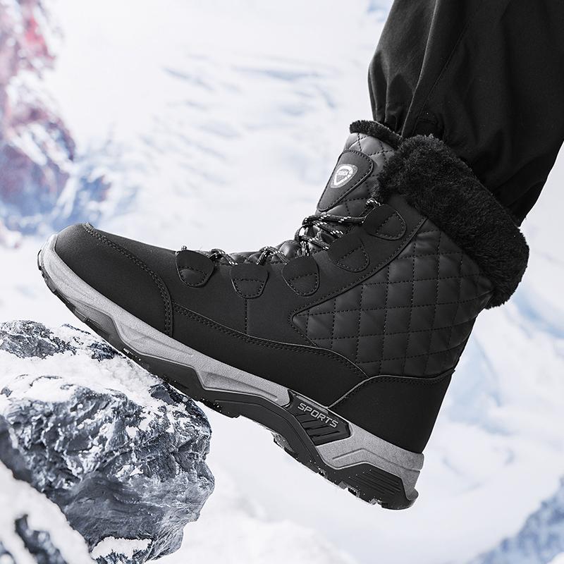 Herren Winter Schneestiefel Damen Warme Wanderstiefel Unisex Langlebige Outdoorstiefel für Paare Übergröße