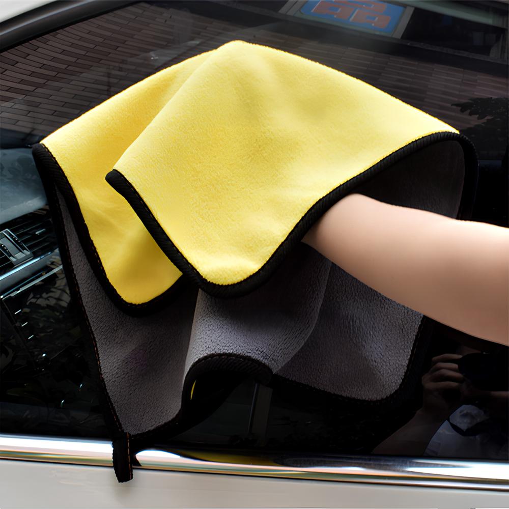 Outils de lavage d'entretien de voiture 500 g/m² 30 cm x 60/30 cm x 30 cm en microfibre épaisse pour nettoyage de voiture, polissage, cire, détails